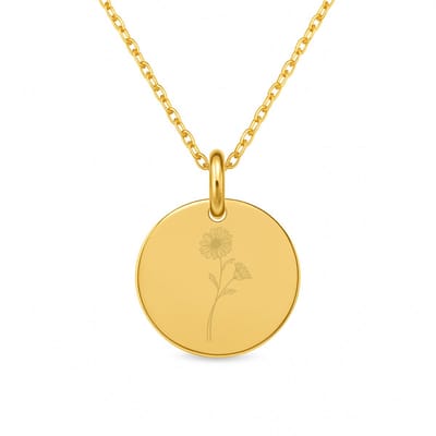 Lovelockers® | Geboorte Bloem ketting | April | Stainless Steel | Goudkleurig | Geboorte Maand | Kraamcadeau | Geboorte cadeau | Cadeautje voor haar | Bloemen ketting