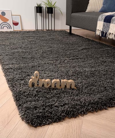 Hoogpolig vloerkleed - Cozy Shaggy donkergrijs 120x170