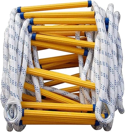 Brandwerende vluchtladder - Nylon reddingsladder - Noodsituatie redding - Vlamvertragend polyester - 420 kg draagkracht - Zwart