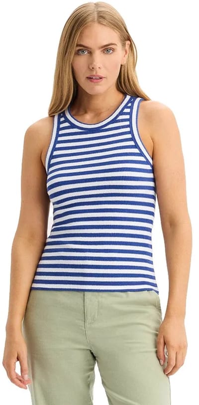 Dockers Rib Knit Mouwloos T-shirt Blauw S Vrouw