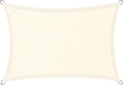 Buitenkado schaduwdoek rechthoek 2x3 m - HDPE/RVS - crème wit