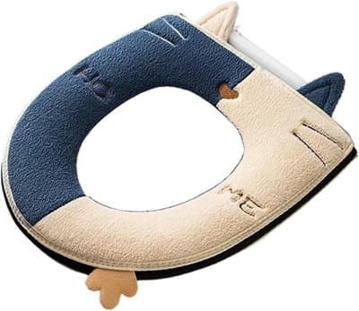 Toiletbrilhoes - Warm Toiletkussen - Comfort Thuis - Zachte Suède Stof - Universele Pasvorm - Blauw