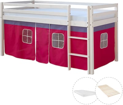 Homestyle4u Hoogslapger - 90x200 - Roze/Pink - met matras