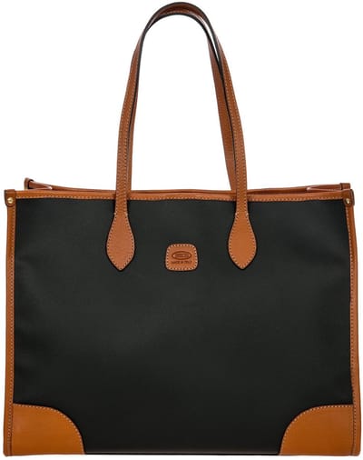 BRIC'S Schoudertas Shopper met laptopvak Firenze Shopping Rettangolare Black Zwart