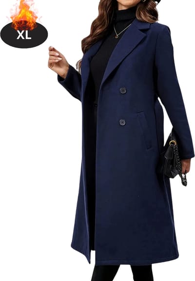 Livano Mantel Dames - Tussenmantel - Jas - Mantelpakje - Trenchcoat - Overjas - Overcoat - Winter - Blauw - XL