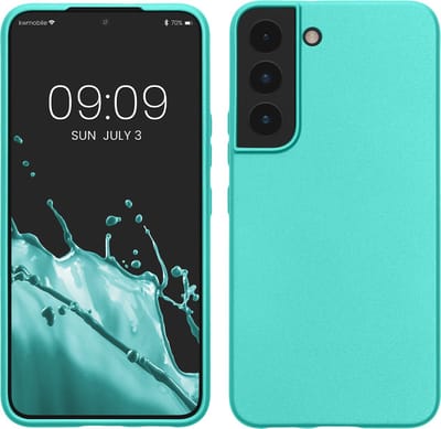 kwmobile telefoonhoesje geschikt voor Samsung Galaxy S22 - Hoesje voor smartphone - Back cover in metallic turquoise