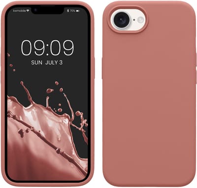 kwmobile telefoonhoesje geschikt voor Apple iPhone 17e / iPhone 16e - Hoesje met siliconen coating - Smartphone case in winter roze