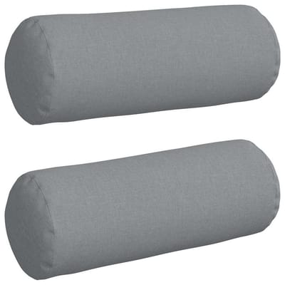 vidaXL Bolster Kussens 2 st Stof Lichtgrijs Ø 25 x 70 cm