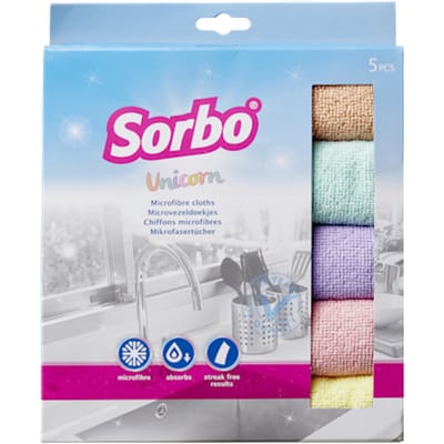 Sorbo - Microvezeldoekje - Unicorn - 40x40 cm - Set van 5