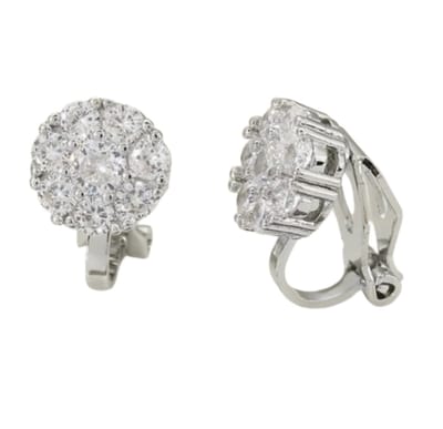 Clip oorbellen -luxe zirkonia granulaat -zilverkleur- geen gaatje- Charme Bijoux