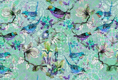 Fotobehang mosaic birds 3 DD110256 Livingwalls Walls by Patel | Fotobehang