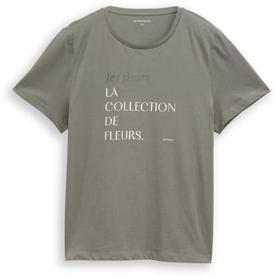 Tom Tailor - T-shirt met print - Maat XS - cloudy green