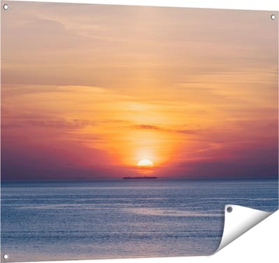 Gards Tuinposter Zonsondergang in de Noordzee - 100x80 cm - Tuindoek - Tuindecoratie - Wanddecoratie buiten - Tuinschilderij