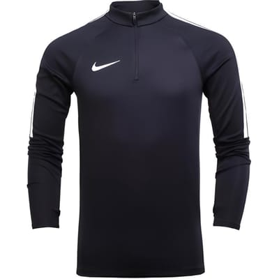 Nike Squad Drill Logo Halve Rits Kraag Lange Mouwen Voetbal T-shirt Heren Tops Zwart 807064-010 XXXXL black