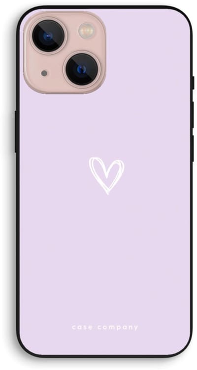 Case Company® - Hoesje geschikt voor iPhone 13 mini hoesje - Klein hartje paars - Biologisch Afbreekbaar Telefoonhoesje - Bescherming alle Kanten en Schermrand