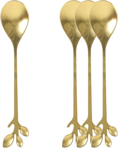 OTIX Theelepeltjes - Goud - Bladeren - Koffielepeltjes - 4 stuks - LEAF