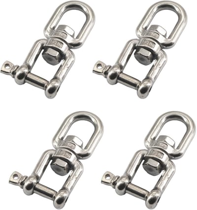 Cosensi- Swivel Ring 4 Stuks - M4 Oogkaak Beugel - 304 Roestvrij Staal - 360° Draaibaar - Max Belasting 110KG - Corrosiewerend - Ooghaak
