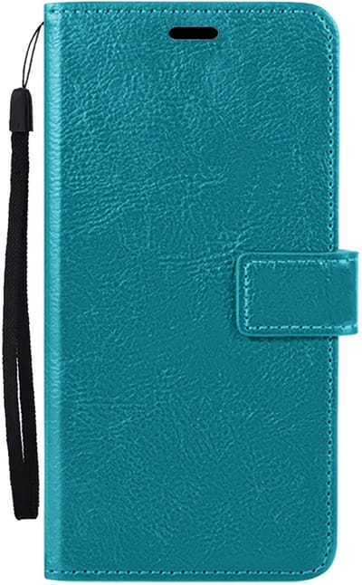 Hoesje Met Pasjeshouder - Geschikt voor Apple iPhone 16e - Luxe Bookcase Portemonee - Flip Case - Kunstleer Book Case - Flipcase - Book Cover - Walletcase - Portemonneehoes - Turquoise
