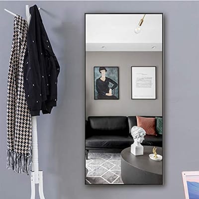 Wandspiegel Vloerspiegel voor Badkamer, Slaapkamer en Woonkamer - Zwart (119,4 x 55,9 cm)