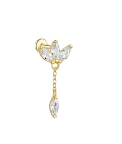 Helix- piercing -Zilver- goudplating- zirkonia-Charme Bijoux