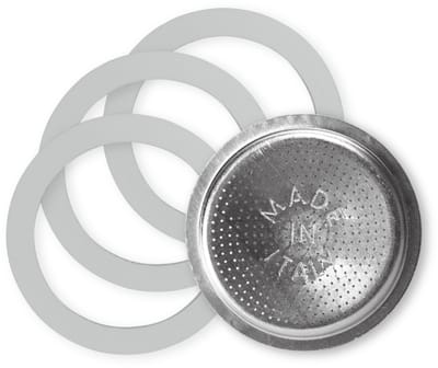 3x Dparts 1-kops rubberen ringen en 1 filterplaatje - geschikt voor 1 kops Bialetti Percolator - series Moka express - New Dama - Mini Express - Brikka Elite