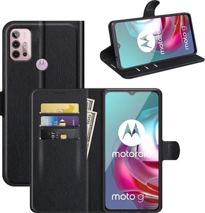 Coverup Hoesje - Geschikt voor Motorola Moto G10 / G20 / G30 Hoesje - Coverup Book Case - Zwart