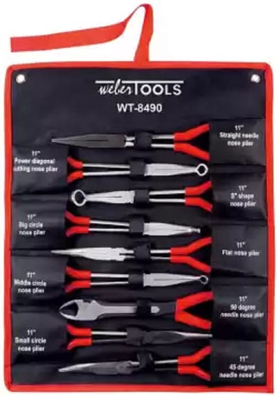 Tangen set lange uitvoering 9-delig-Weber Tools -Universele set tangen voor verschillende doeleinden.