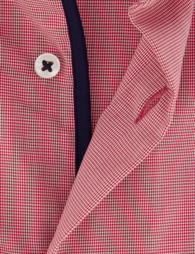 Rood overhemd met witte knopen Eterna met borstak