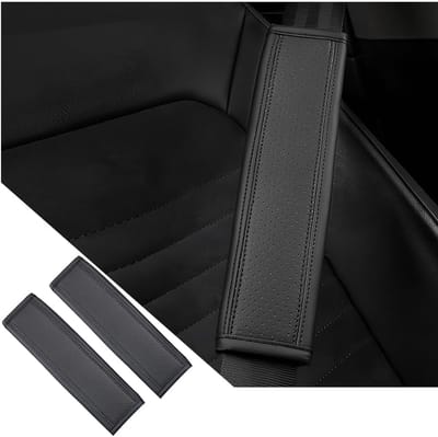 Dailygoods- Autogordelkussen 2-pack - Duurzaam - Zacht - Veiligheidsgordel - Universeel - Glasvezelleer - 24 x 6,5 cm - Veiligheidsgordelkussen