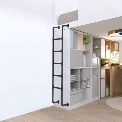 Zolderladder Metaal - Stapelbed trap - Hoge plekken bereiken - Verstelbare Hoogte - 100-300 cm - Zwart