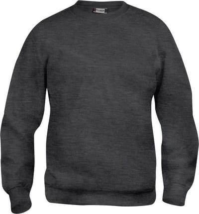 Basic roundneck antraciet mélange m