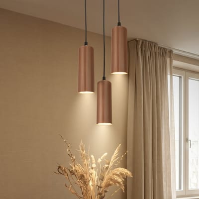 BRILONER Ida - Hanglamp eetkamer - in hoogte verstelbaar - GU10 fitting - koffie-grijs - woonkamer | slaapkamer | eetkamer lamp