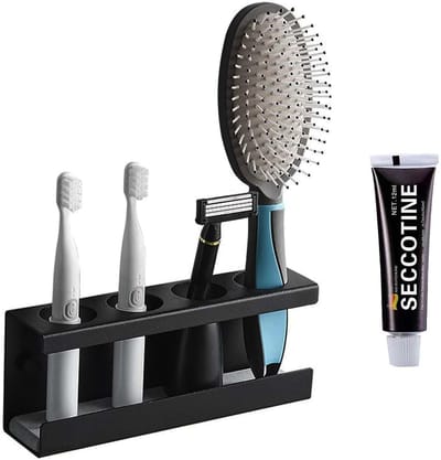 Dailygoods- Tandenborstelhouder Roestvrij Staal - 4-gaats Houder - Badkamer Accessoires - Elektrische Tandenborstel - Wateropname - Vochtbestendig - Badkameraccessoire