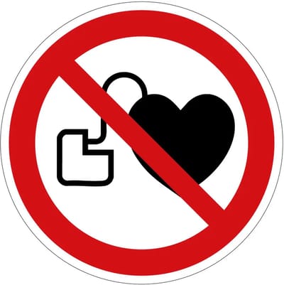 Geen pacemakers verbodsbord - P007 | gecoat dibond materiaal | 10 cm