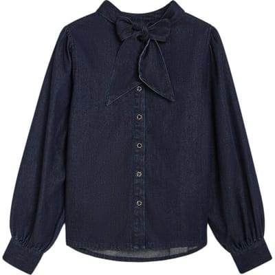 Summum 2s3381-5203 492 blouse cotton lurex denim night blue denim
