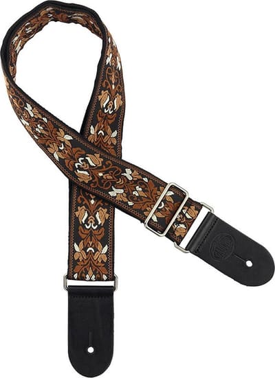 Gaucho GST-194-06 gitaarband, 2” jacquard weefsel, leren slips, veel kleuren