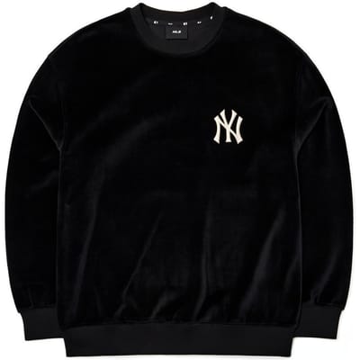 Sweatshirt à Manches Longues Ample Motif Logo MLB New York Yankees Unisexe Noir 3AMT00314-50BKS S black