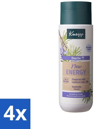 Kneipp - Douchegel - New Energy - Energieke Geur - 200 ml - Voordeelverpakking - 4 stuks