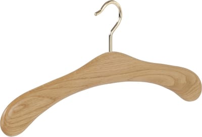 De Kledinghanger Gigant - Garderobehanger - Jassenhanger - 506EH-52 - 24 Stuks - Bruin - Naturel Gelakt - Eikenhout - Messinghaak - 45 cm - Kledinghanger - Kleerhanger (506EH_52_M/24)