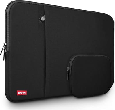 BOTC Laptophoes 14 inch - 2-delige - Laptopsleeve met Etui - Laptophoes/Sleeve - Extra Vak - Zwart
