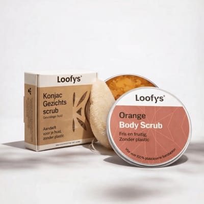 Verwen & Relax Cadeauset – Bodyscrub 150ml + Konjac Gezichtsspons - Orange