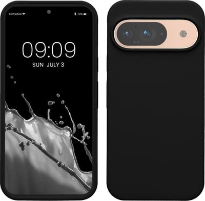 kwmobile hoesje geschikt voor Google Pixel 9 / Pixel 9 Pro case - Siliconen telefoonhoesje - Telefoon beschermhoes - Smartphone cover in zwart
