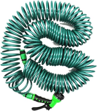 Tuinslang - Spiralslang Flexibel - Planten Water Geven - Automatisch oprolbaar - 15 Meter - Blauw