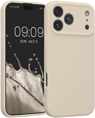 kwmobile telefoonhoesje geschikt voor Apple iPhone 17 Pro Max - TPU backcover met siliconen coating - Smartphone case in crème