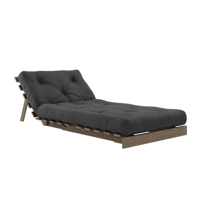 Karup Slaapbank Roots 90 - 734 Dark Grey - 106 carob brown lacquered