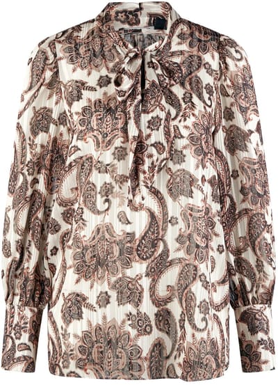 Marc Aurel - bruine paisley blouse - maat 36