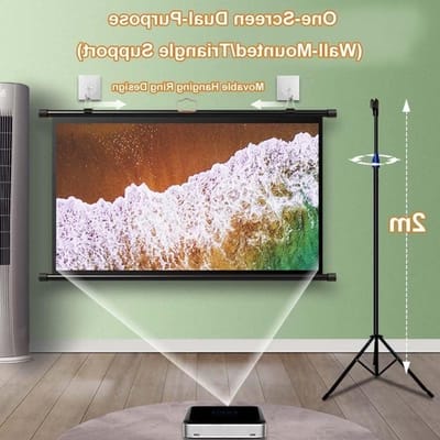 Projectiescherm met Statief - Filmscherm Beamerdoek - Thuisbioscoop Presentatie - Kreukvrij Glasvezel - 60 Inch 4:3 - Wit