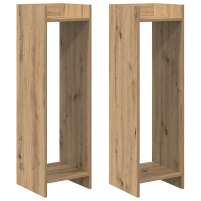 vidaXL - Plantenstand - 2 - st - Artisanaal - eiken - 30 - x - 30 - x - 100 - cm