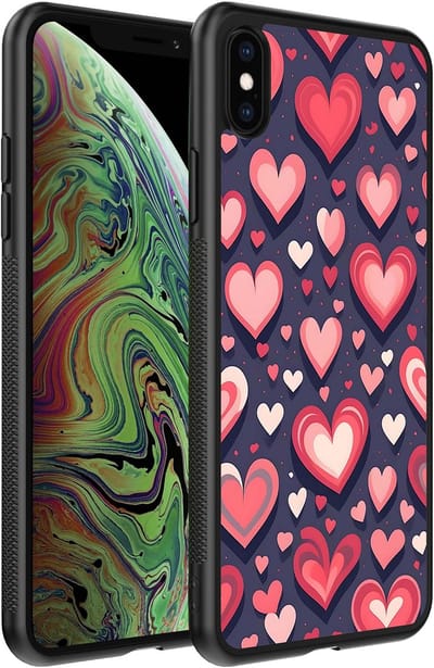 Smartphonica Telefoonhoesje Geschikt voor iPhone X/Xs met Hartjes Opdruk - TPU Backcover Case With Heart Design geschikt voor Apple iPhone X/10;Apple iPhone Xs