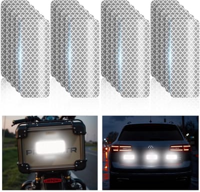 BOTC Reflecterende stickers - 8x3 cm - 20 stuks Reflecterende Veiligheidstape - voor auto, fiets, brievenbus, helm - Waterdicht